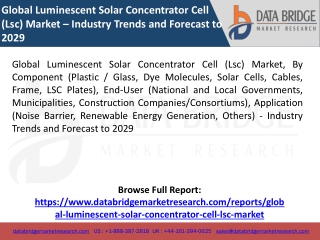 Global Luminescent Solar Concentrator Cell (Lsc) Market