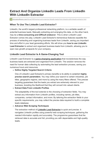 Extract And Organize LinkedIn Leads From LinkedIn With LinkedIn Extractor