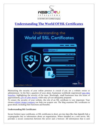 Understanding The World Of SSL Certificates