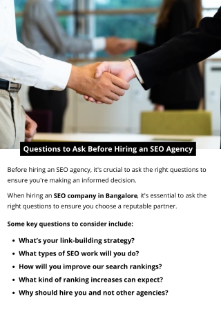 Questions to Ask Before Hiring an SEO Agency