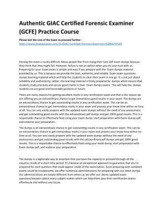 Authentic GIAC Certified Forensic Examiner (GCFE) Practice Course