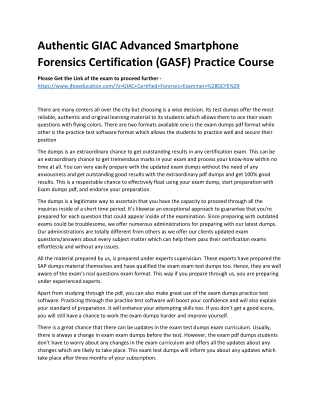 Authentic GIAC Advanced Smartphone Forensics Certification (GASF) Practice Cours