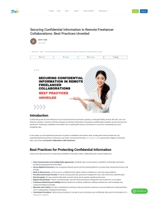 Securing Confidential Information in Remote Freelancer Collaborations