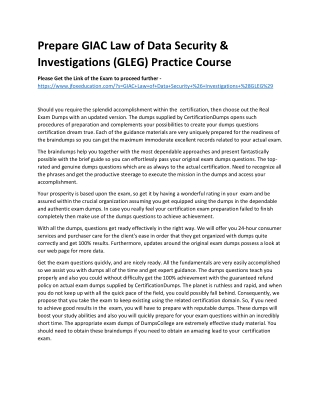 Prepare GIAC Law of Data Security & Investigations (GLEG) Practice Course