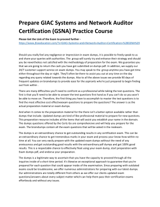 Prepare GIAC Systems and Network Auditor Certification (GSNA) Practice Course