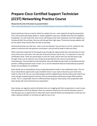 Prepare Cisco Certified Support Technician (CCST) Networking Practice Course