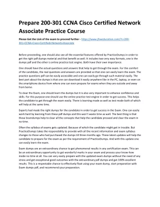 Prepare 200-301 CCNA Cisco Certified Network Associate Practice Course