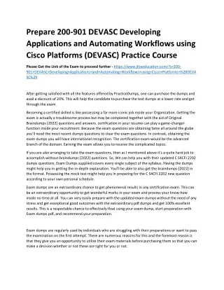 Prepare 200-901 DEVASC Developing Applications and Automating Workflows using Ci