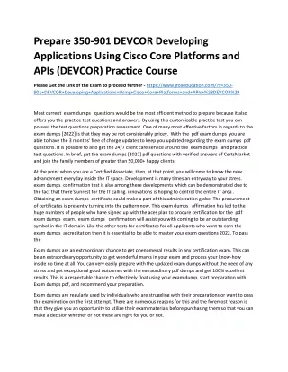 Prepare 350-901 DEVCOR Developing Applications Using Cisco Core Platforms and AP