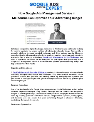 How Google Ads Management Service in Melbourne Can Optimize Your Advertising Budget