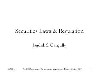 Securities Laws & Regulation