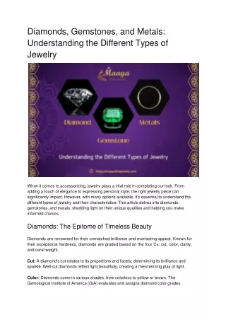 Diamonds, Gemstones, and Metals_ Understanding the Different Types of Jewelry.docx