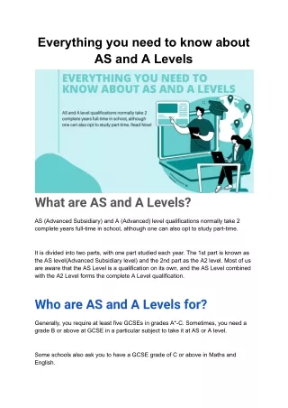 Everything you need to know about AS and A Levels