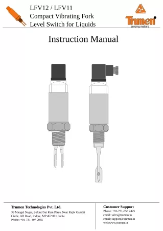 Compact Vibrating Fork Level Switch for Liquids