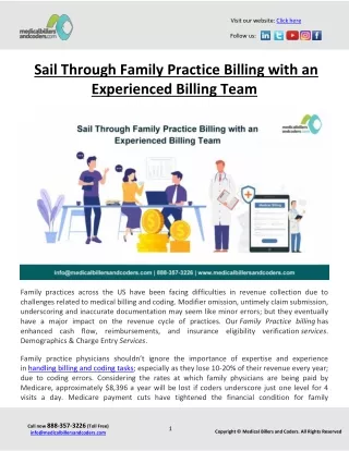 Sail Through Family Practice Billing with an Experienced Billing Team