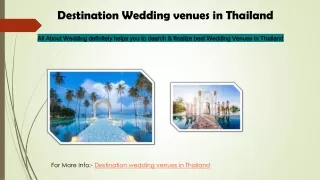 Destination Wedding venues in Thailand