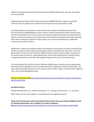 Acute Bacterial Skin and Skin Structure Infections (ABSSSI) Market