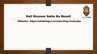 Gali Disawar Satta Ka Result