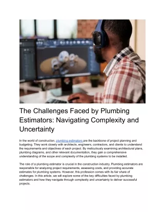 The Challenges Faced by Plumbing Estimators_ Navigating Complexity and Uncertainty