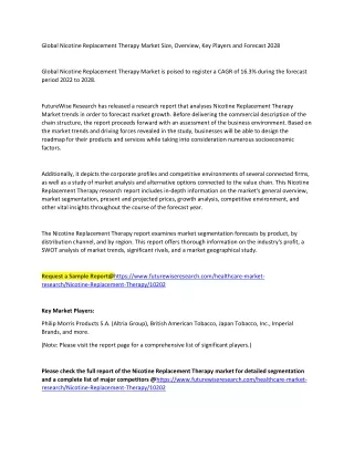 Nicotine Replacement Therapy Market