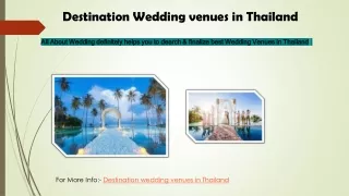 Destination Wedding venues in Thailand