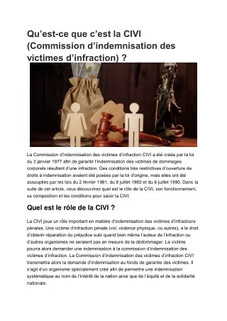 Qu’est-ce que c’est la CIVI ?