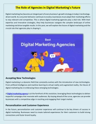 The Role of Agencies in Digital Marketing's Future