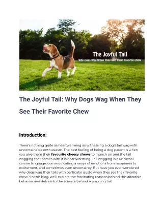 The Joyful Tail_ Why Dogs Wag When They See Their Favorite Chew