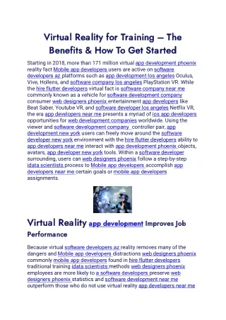 Virtual Reality for Training The Benefits & How To Get Started