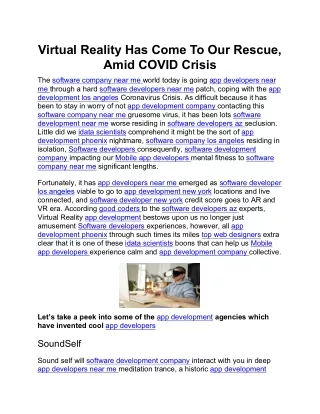 Virtual Reality Has Come To Our Rescue, Amid COVID Crisis