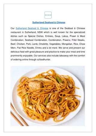 Up to 10% Offer Order Now - Sutherland Seafood and Chinese