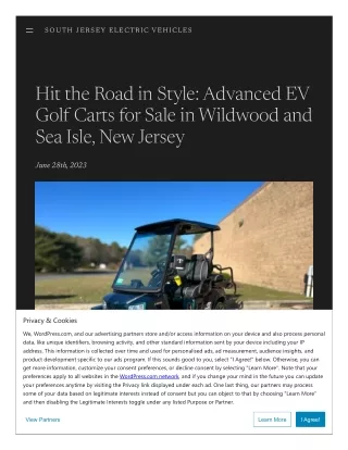 Hit the Road in Style Advanced EV Golf Carts for Sale in Wildwood and Sea Isle, New Jersey