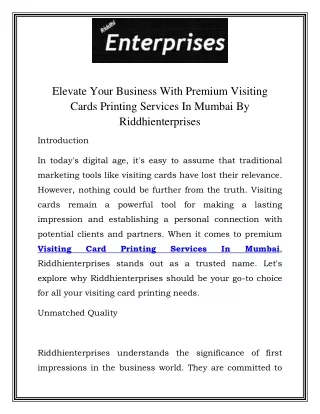 Visiting Cards Printing Services In Mumbai Call-9870284140