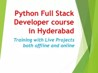 Python Full Stack Developer course in Hyderabad