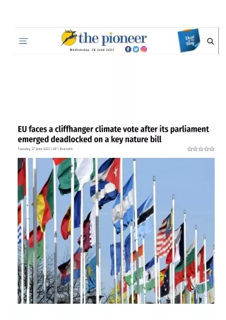 EU faces a cliffhanger climate vote after its parliament emerged deadlocked on a key nature bill