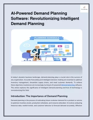 AI-Powered Demand Planning Software: Revolutionizing Intelligent Demand Planning