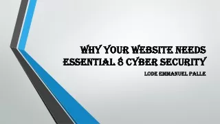 Lode Emmanuel Palle - Why your website needs Essential 8 cyber security