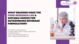 What reasons make the Food Research Lab a suitable choice for outsourcing beverage formulation