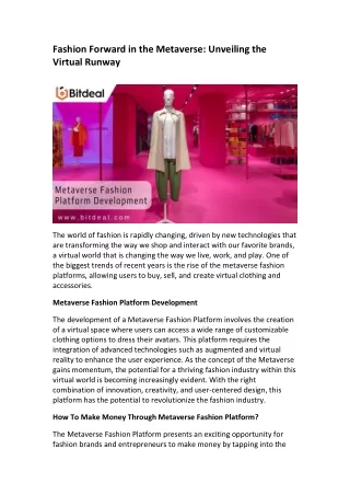 Metaverse Fashion Store Platform