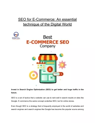 SEO for E-Commerce_ An essential technique of the Digital World