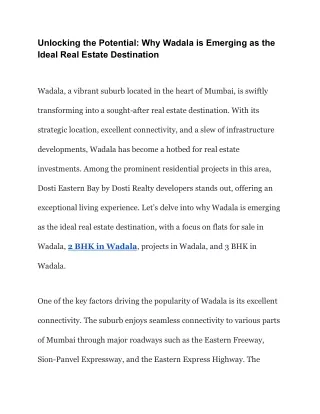 Unlocking the Potential_ Why Wadala is Emerging as the Ideal Real Estate Destination