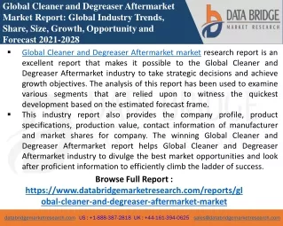 Cleaner and Degreaser Aftermarket -Chemical Material