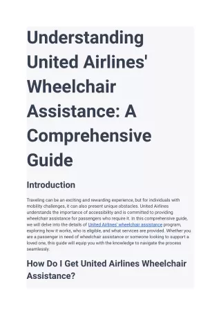 Understanding United Airlines' Wheelchair Assistance_ A Comprehensive Guide