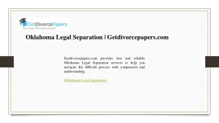 Oklahoma Legal Separation  Getdivorcepapers.com