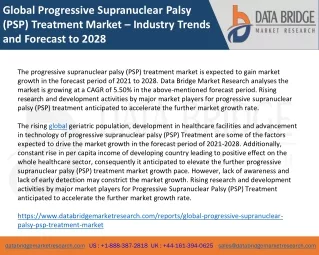 Global Progressive Supranuclear Palsy (PSP) Treatment Market – Industry Trends and Forecast to 2028