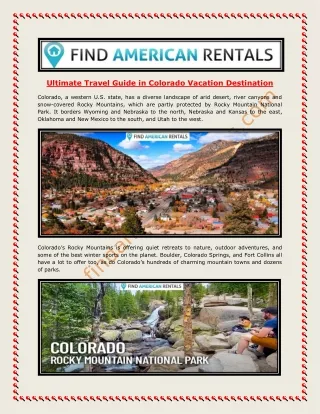 Ultimate Travel Guide in Colorado Vacation Destination