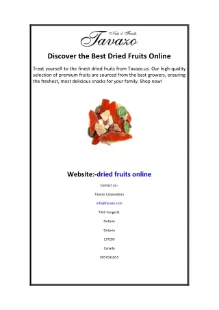 Discover the Best Dried Fruits Online