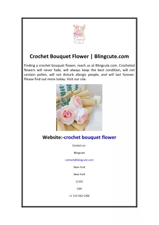 Crochet Bouquet Flower  Blingcute.com