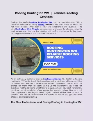 Roofing Huntington WV  | Reliable Roofing Services