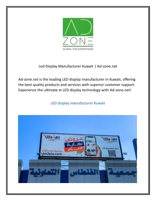 Led Display Manufacturer Kuwait  Ad-zone.net